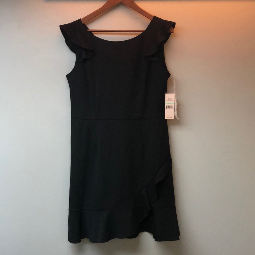 NWT Nanette Lepore ruffle little black dress sz 8